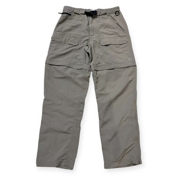 The North Face Men’s Convertible Hiking Pants Sz M Khaki Zip-Off Cargo Outdoor - Picture 1 of 11